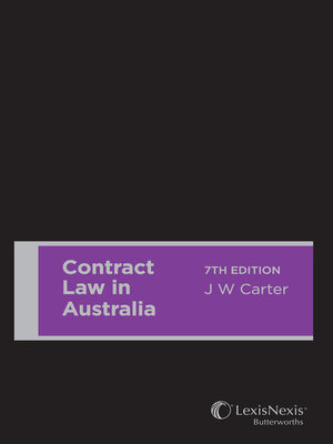 cover image of Contract Law in Australia